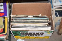Box of various LP records