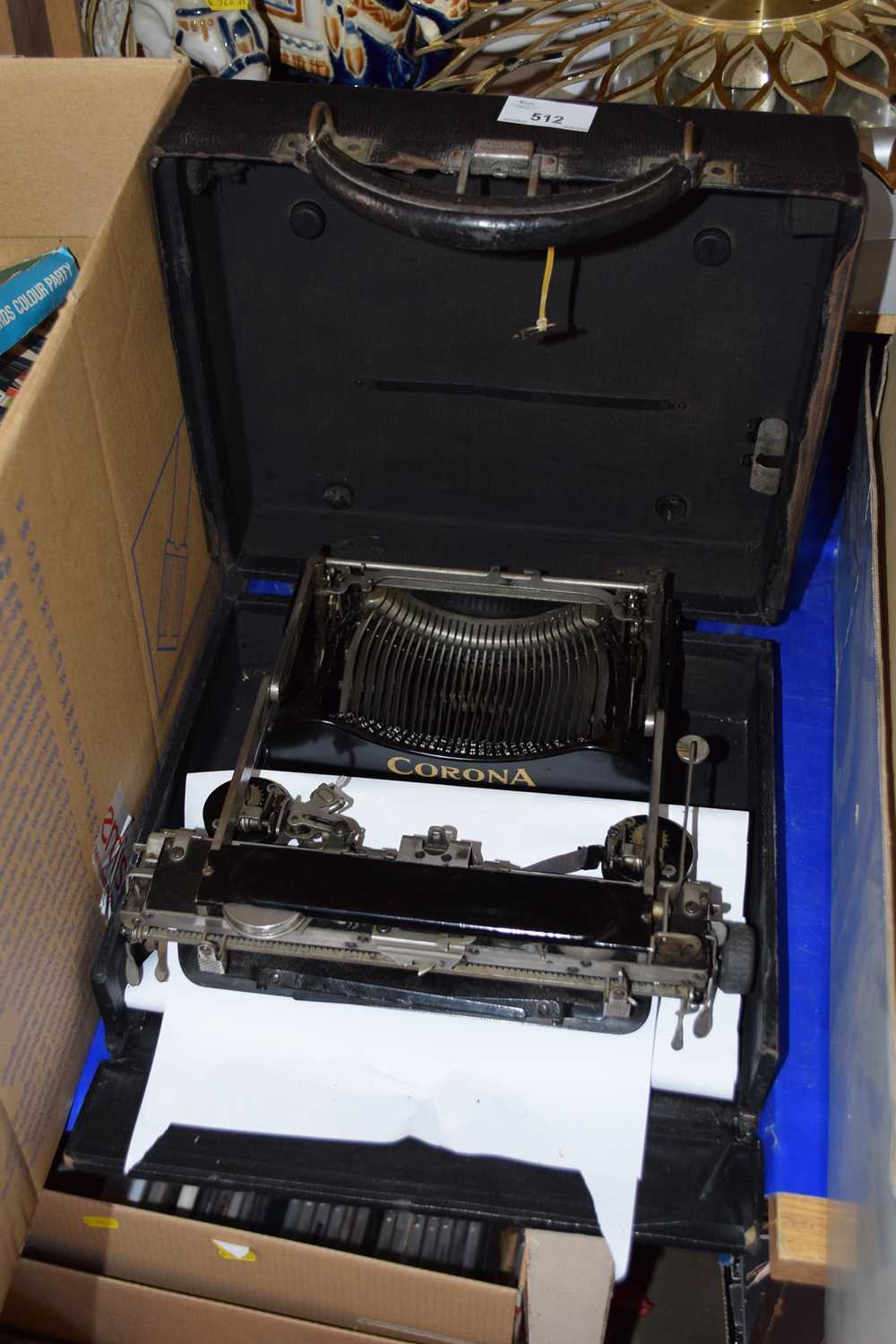 A Corona travel typewriter, in case