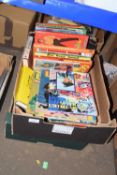 Box containing various vintage children's annuals together with a box containing vintage children'
