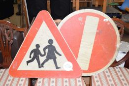 Two vintage plastic road signs