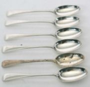 A set of six Old English pattern dessert spoons, London 1909/10, makers mark for Josiah Williams &