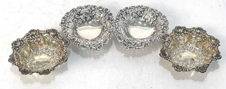 A pair of late Victorian silver pierced dishes, Birmingham 1894, makers mark for Deakin & Francis