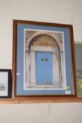 A coloured print Blue Door