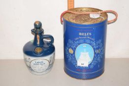 Bells Whisky Queen Mother's 90th Birthday decanter and a further decanter Lambs Navy Rum