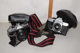 A Practica camera together with a Fujica camera