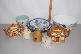 Mixed Lot: Ceramics to include a Wedgwood Millennium bowl, cottage ware tea wares, various decorated