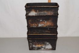 A quantity of vintage loaf tins