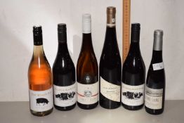Six assorted wines