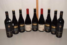 Assorted New World red wines