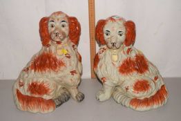 Pair of large Staffordshire style dogs