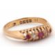 An early 20th century 18ct ruby and diamond ring, the alternating round rubies and old mine cut - Image 5 of 6