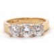 A 9ct CZ ring, the three round CZ's with tapering shoulders and plain band stamped 375 with - Image 1 of 8