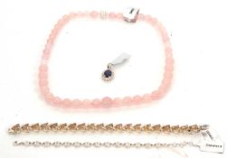 A mixed lot of jewellery: to include a silver and diamond bracelet, 18cm long inc. extender, 7.0g; a