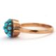 A turquoise cluster ring, the cluster composed of small turquoise cabochons, in raised mount with - Image 6 of 6