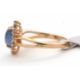 A 9ct sapphire and white zircon ring, the central oval sapphire cabochone, surrounded by small round - Image 6 of 6