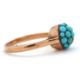 A turquoise cluster ring, the cluster composed of small turquoise cabochons, in raised mount with - Image 2 of 6