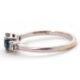 A 9ct sapphire and diamond ring, the oval blue-green sapphire set to either side with a round - Image 3 of 8