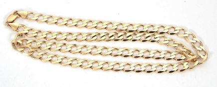 A 9ct curblink necklace, stamped 375 to both ends with one end with Sheffiled import mark 1996,