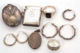 A quantity of silver and white metal jewellery: to include two oval hinged lockets, one stamped '