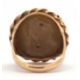 A lava cameo ring, the oval lava cameo carved with the head of a lady, claw mounted with rope - Image 4 of 5