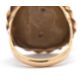 A lava cameo ring, the oval lava cameo carved with the head of a lady, claw mounted with rope - Image 2 of 5