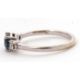 A 9ct sapphire and diamond ring, the oval blue-green sapphire set to either side with a round - Image 6 of 8
