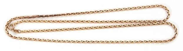 A 9ct gold chain, the fancy link chain with tag with Sheffield import mark 1978, clasp stamped 9K,