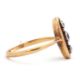 A sapphire and diamond ring, the oval frame with two collet mounted old mine cut diamonds and a - Image 2 of 7