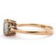 A 9ct aquamarine ring, set with an emerald cut aquamarine and three small round aquamarines to - Image 5 of 8