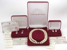A quantity of Camrose & Kross 'Jackie Kennedy' jewellery, to include a two strand faux pearl and