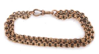 A '9c' double watch chain/bracelet, one link stamped '9c' and lobster clasp stamped '9c', 21.5cm