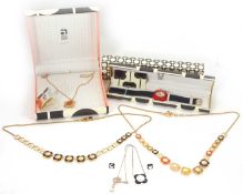 A quantity of Orla Kiely jewellery: to include a silver gilt rotating carnelian and tigers eye