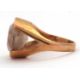 A 9ct smokey quartz ring, the oval smokey quartz in a horizontal tension settting, with split - Image 6 of 8