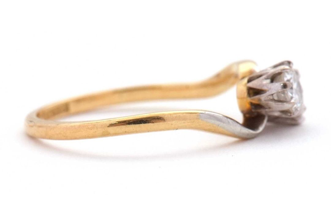 A 'toi et moi' diamond ring, the two Old European cut diamonds, total estimated approx. 0.63cts, - Image 2 of 9
