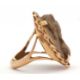 A lava cameo ring, the oval lava cameo carved with the head of a lady, claw mounted with rope - Image 3 of 5