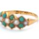 A late Victorian 15ct turquoise and pearl ring, set with round turquoise cabochons and split pearls, - Image 4 of 6