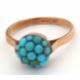 A turquoise cluster ring, the cluster composed of small turquoise cabochons, in raised mount with - Image 3 of 6