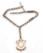 A Victorian silver watch chain, with T-bar hallmarked Birmingham 1893, 29cm long, with silver