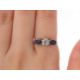 A three stone sapphire and diamond ring, the central old mine cut diamond, estimated approx. 0. - Image 6 of 9