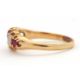 An opal and ruby ring, wtih two round opal cabochons and small round faceted rubies, with tapered - Image 5 of 6
