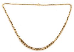 A graduated belcher necklace, stamped to one end with Birmingham import mark 1972, and with tag to