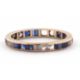 A blue and white stone eternity ring, the full hoop ring with channel set with blue and white - Image 2 of 3