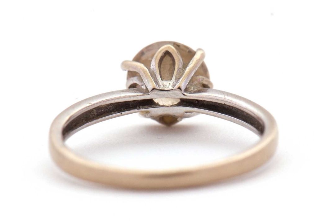An 18ct champagne diamond solitaire ring, the round brilliant cut diamond, estimated approx. 1. - Image 7 of 9