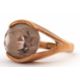 A 9ct smokey quartz ring, the oval smokey quartz in a horizontal tension settting, with split - Image 1 of 8