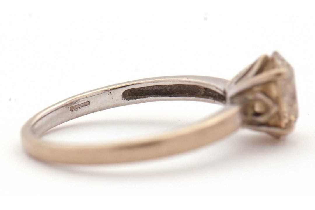 An 18ct champagne diamond solitaire ring, the round brilliant cut diamond, estimated approx. 1. - Image 4 of 9