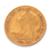 A late Victorian 1897 half sovereign, 3.9g