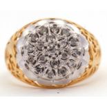 A diamond ring, set with a round brilliant cut diamonds, 13mm diameter, all set in white gold with