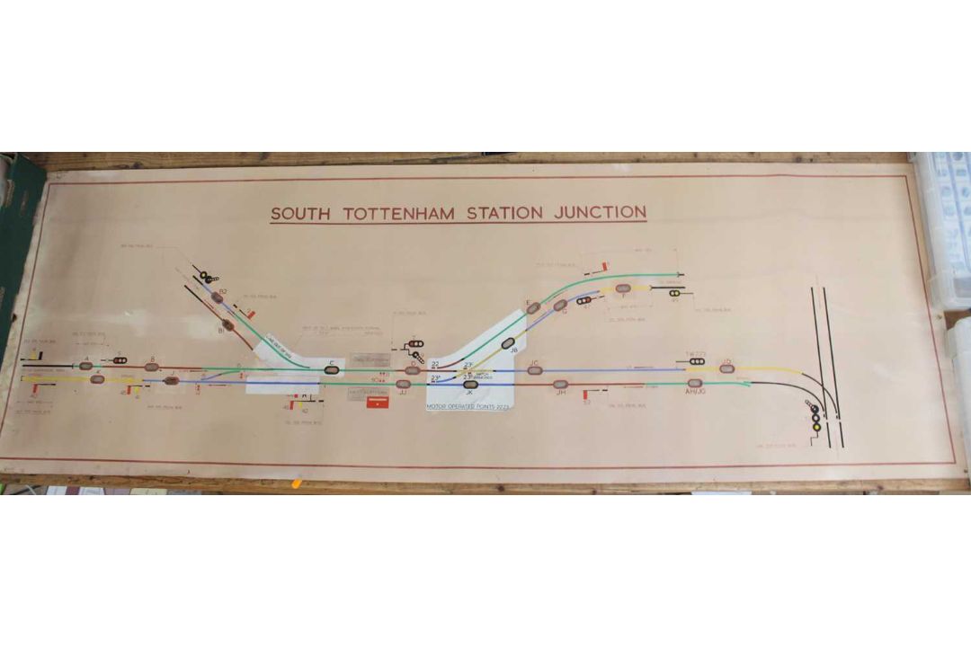 South Tottenham Station Junction signal box diagram, unmounted, rolled ...