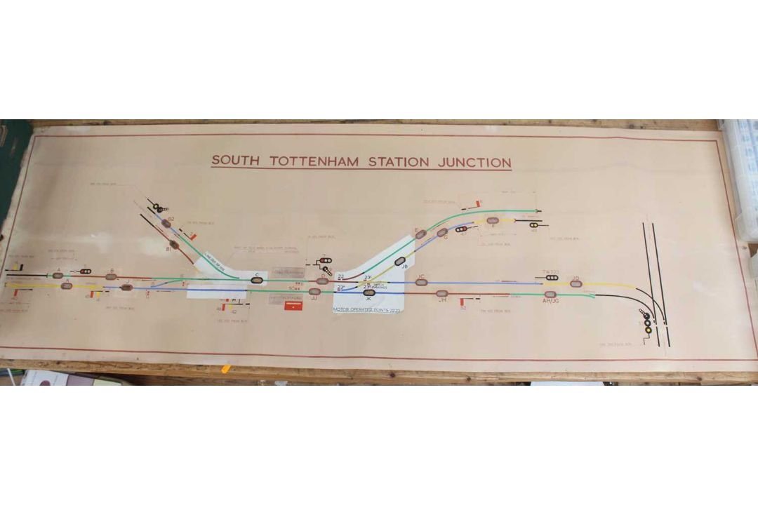 South Tottenham Station Junction signal box diagram, unmounted, rolled ...