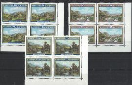 Liechtenstein 1982 im 4er Block Ecke unten rechts. MiNr. 806-808, postfrisch.